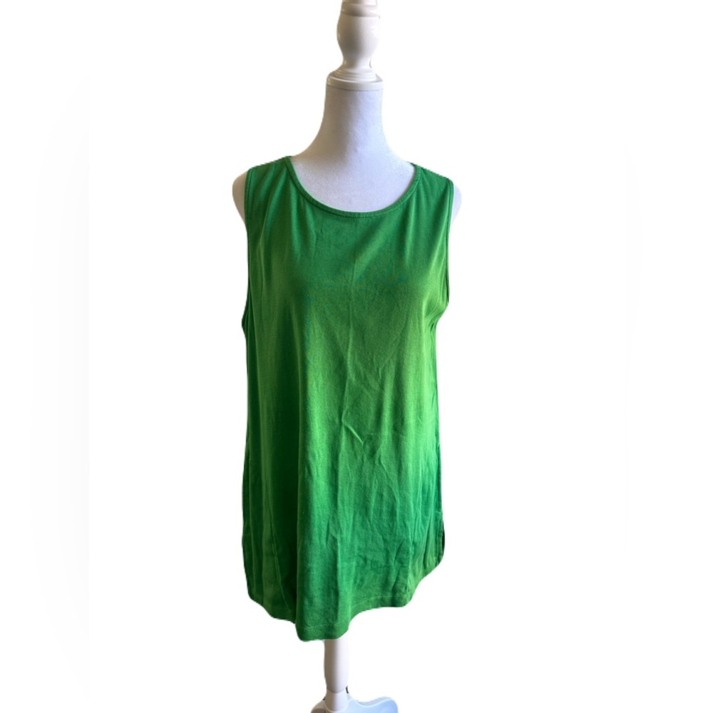 CHICOS Pima Pullover Pocket Tunic in Lime